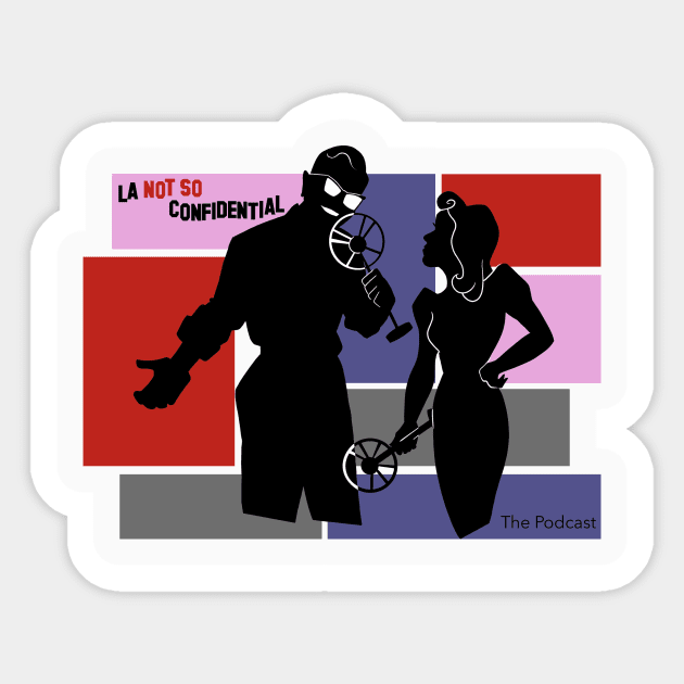 Colored Blocked Noir Silhouettes Sticker by LA Not So Confidential- The Podcast